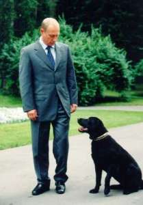 Владимир Путин с любимой собакой Конни Полгрейв